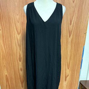 Old Navy Black Sleeveless Dress L Large V Neck Casual Beach Sun Spring Summer